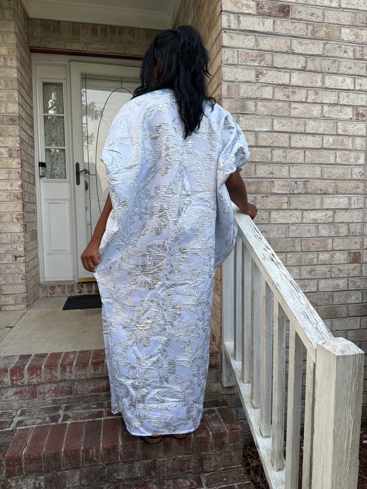 Luxury Afro Talia Damask Brocade Boubou Maxi Dress