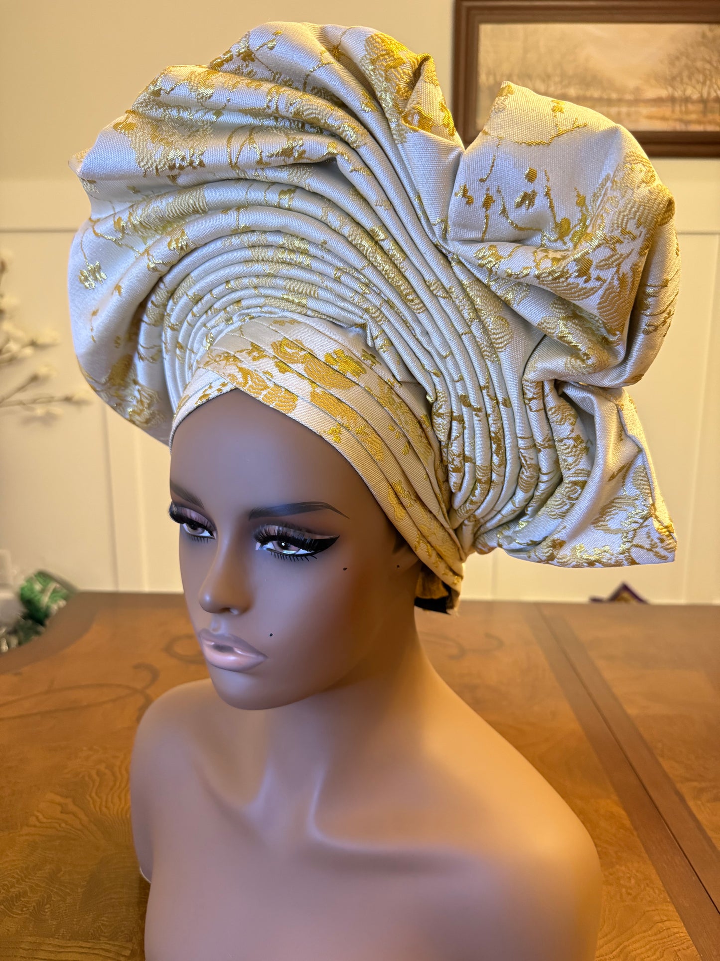 African Damask Autogele/Dastar/Hijab/Chador/Tigno/ headscarf/wrap/Hat