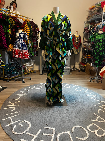 African Print Ankara Tie waist Sisi Eko Dress