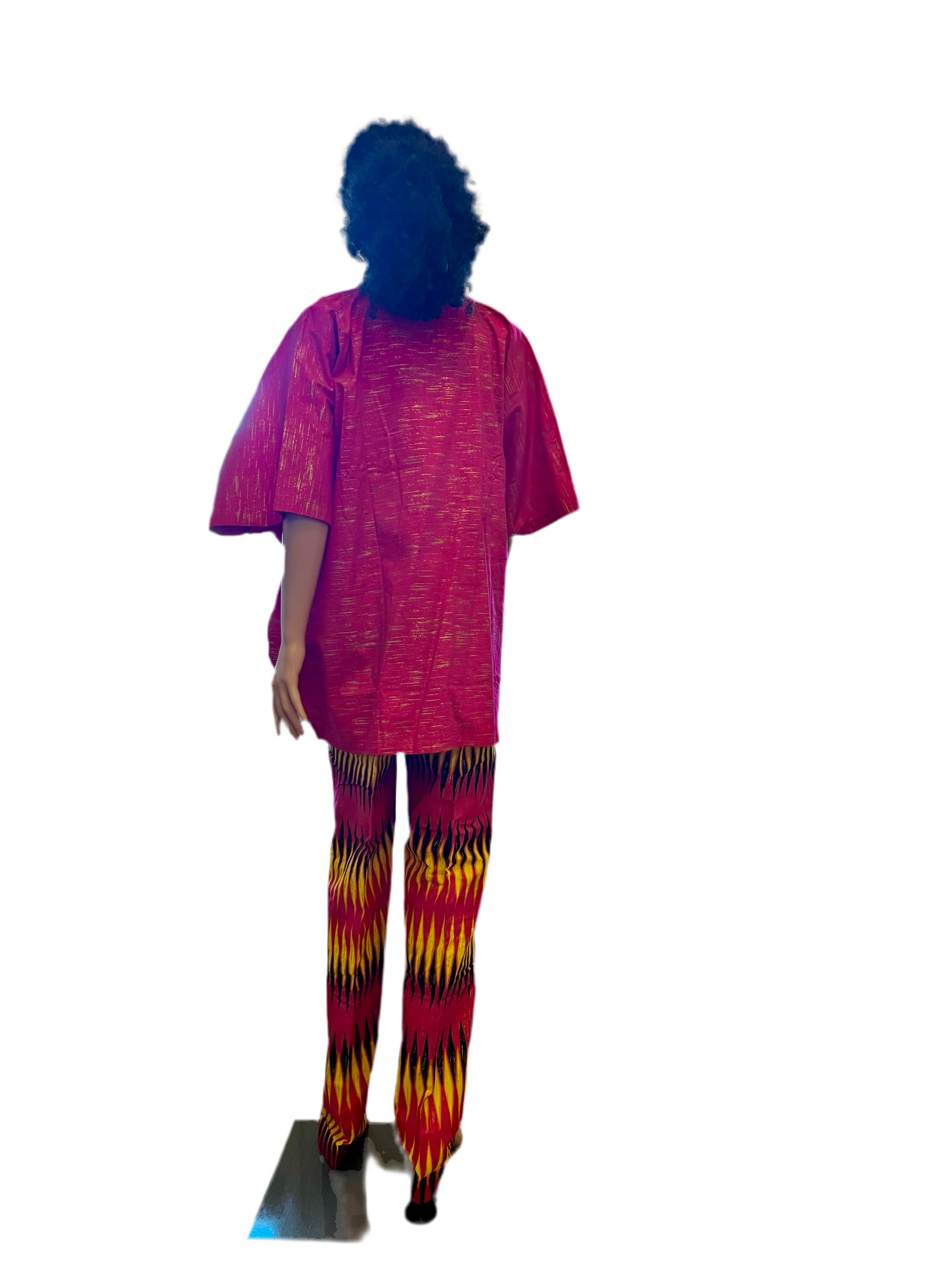 Afro Kente Gold Buga Pant Set Afro American Outfits