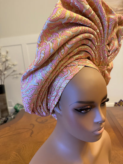 African Damask Autogele/Dastar/Hijab/Chador/Tigno/ headscarf/wrap/Hat