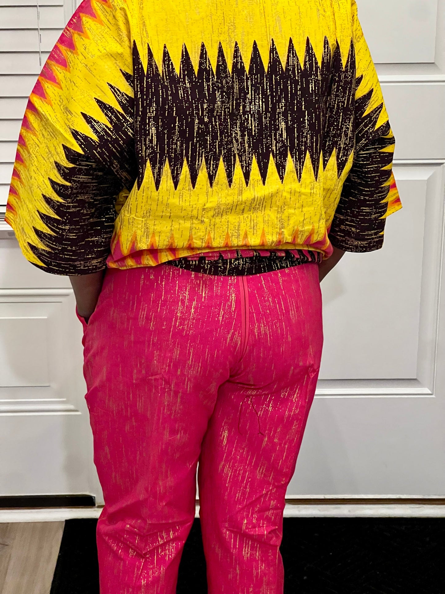 Afro Kente Gold Buga Pant Set Afro American Outfits