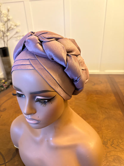 African Double Patterned Afro Abeke Turban/Hat/Cap