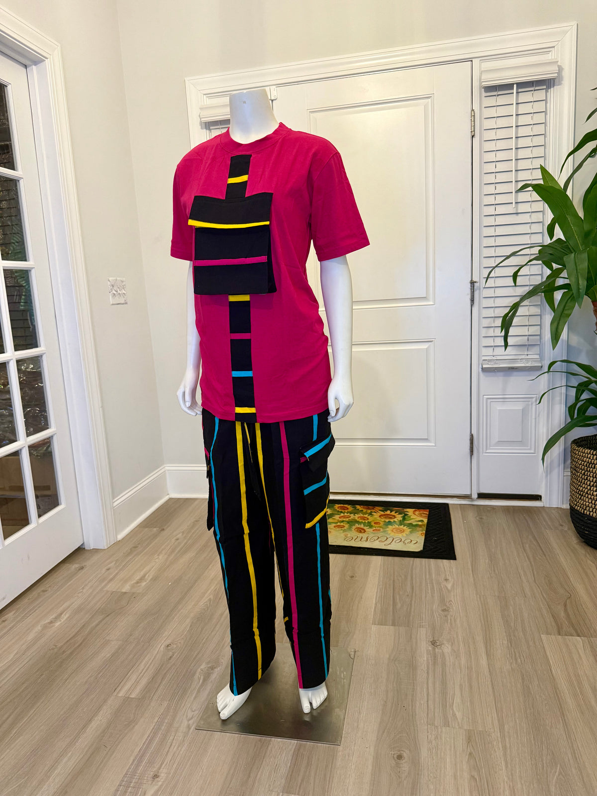 African Print Ankara T. Shirt Cargo 2p Set