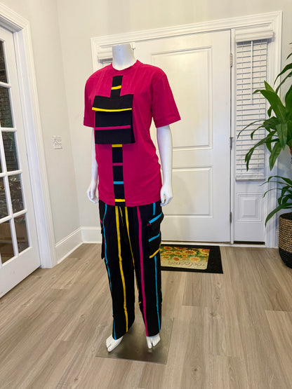 African Print Ankara T. Shirt Cargo 2p Set