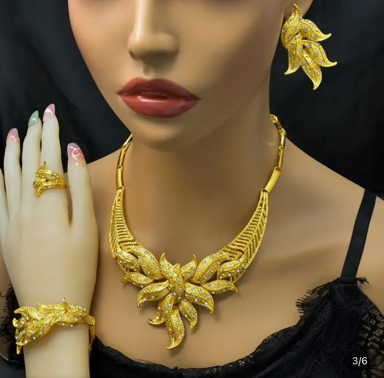 Rhinestone Jewelry Set Afro American Outfits