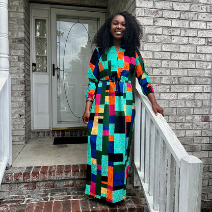 African Print Ankara Tie waist Sisi Eko Dress