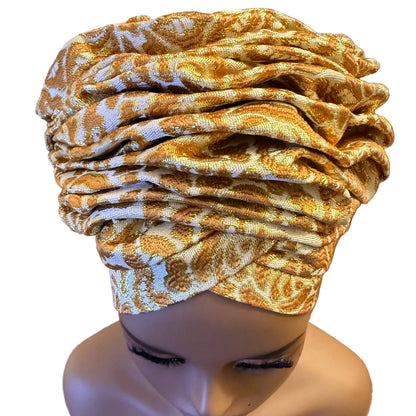 African Damask Flower Shaped Turban /Dastar/Hijab/Chador/Tigno/ headscarf/wrap/Hat