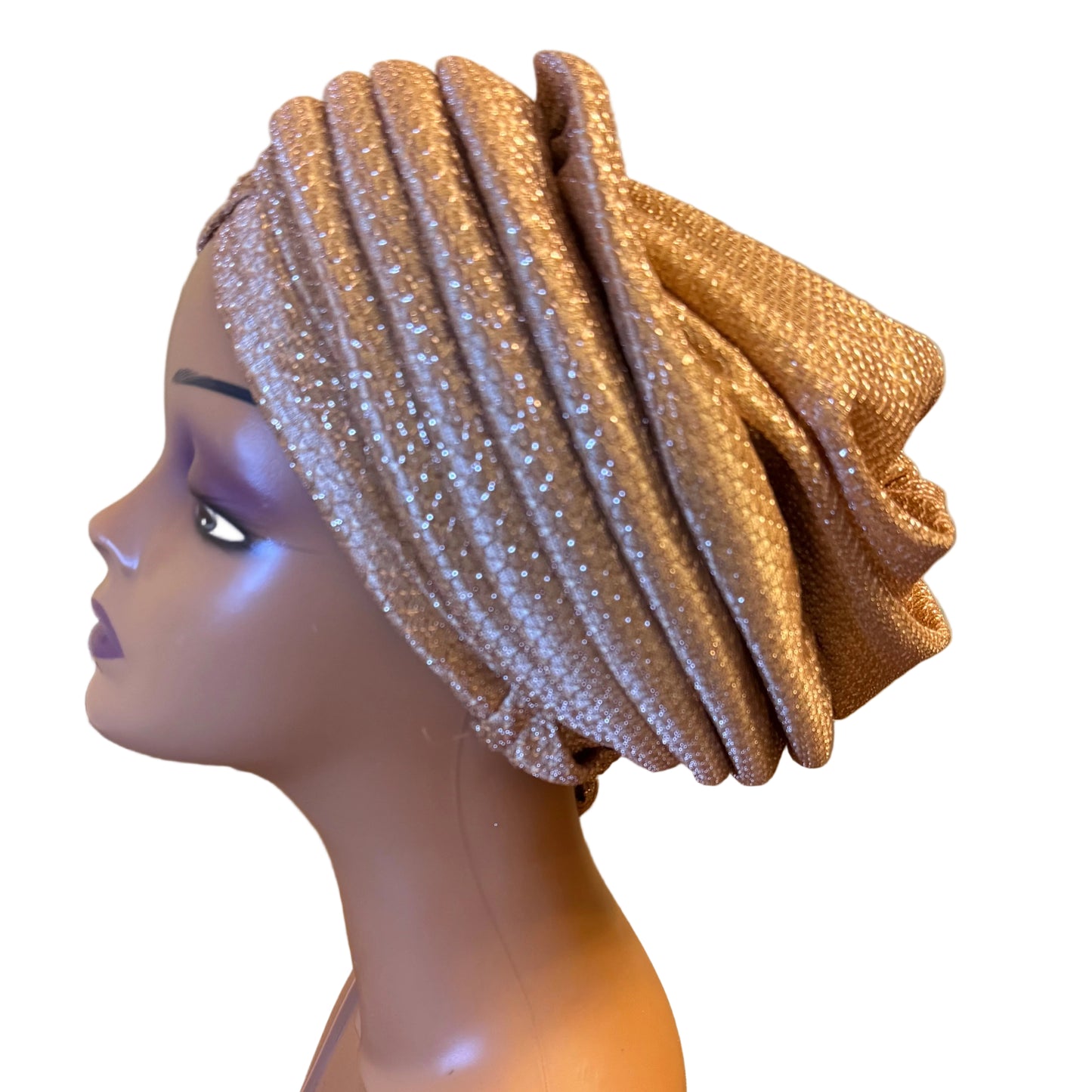 African glittering Step Patterned Turban