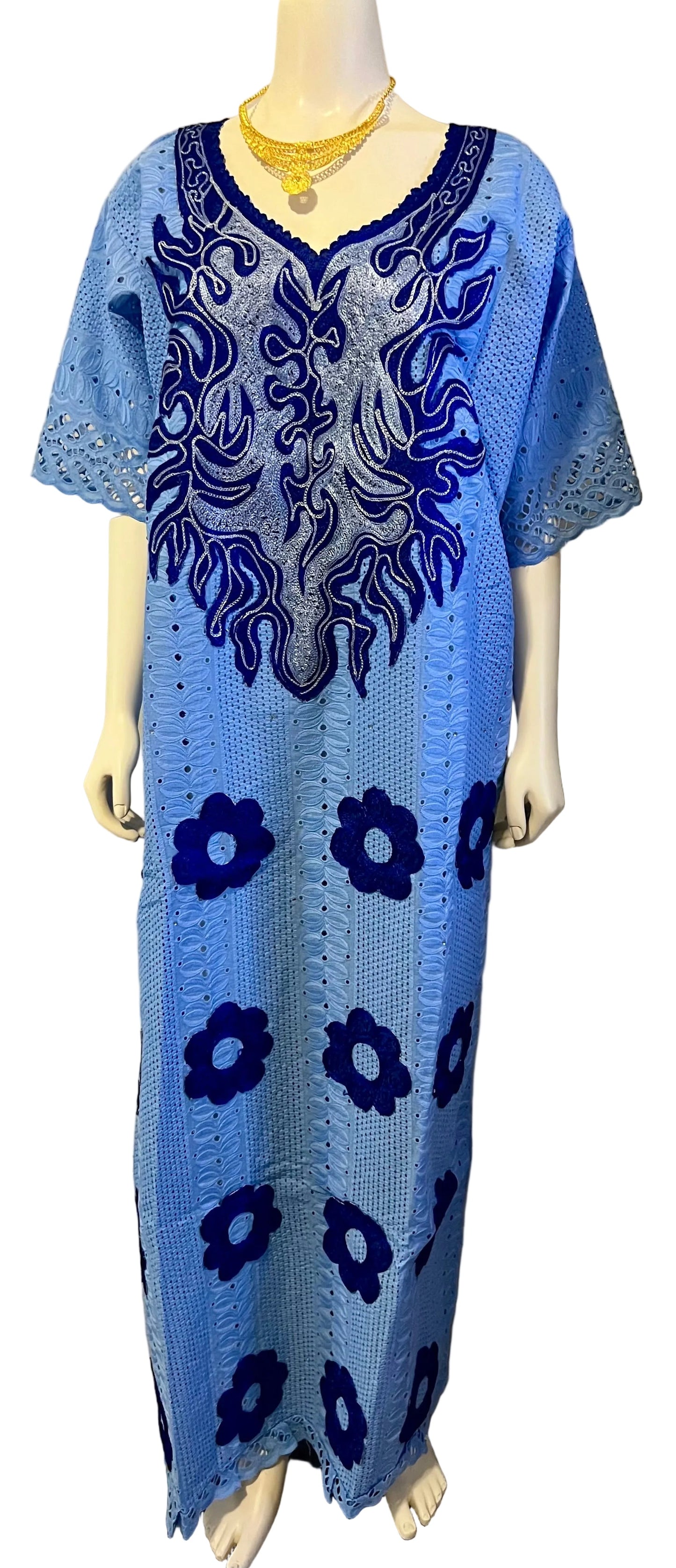 African Embroidered Lace Kaftan Dress Afro American Outfits