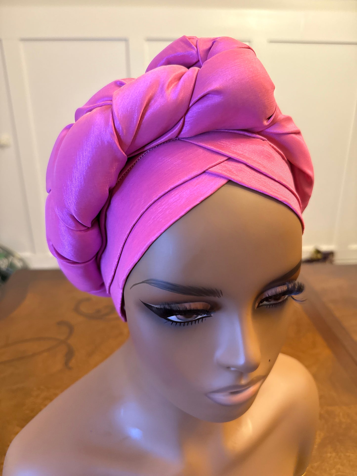 African Double Patterned Afro Abeke Turban/Hat/Cap