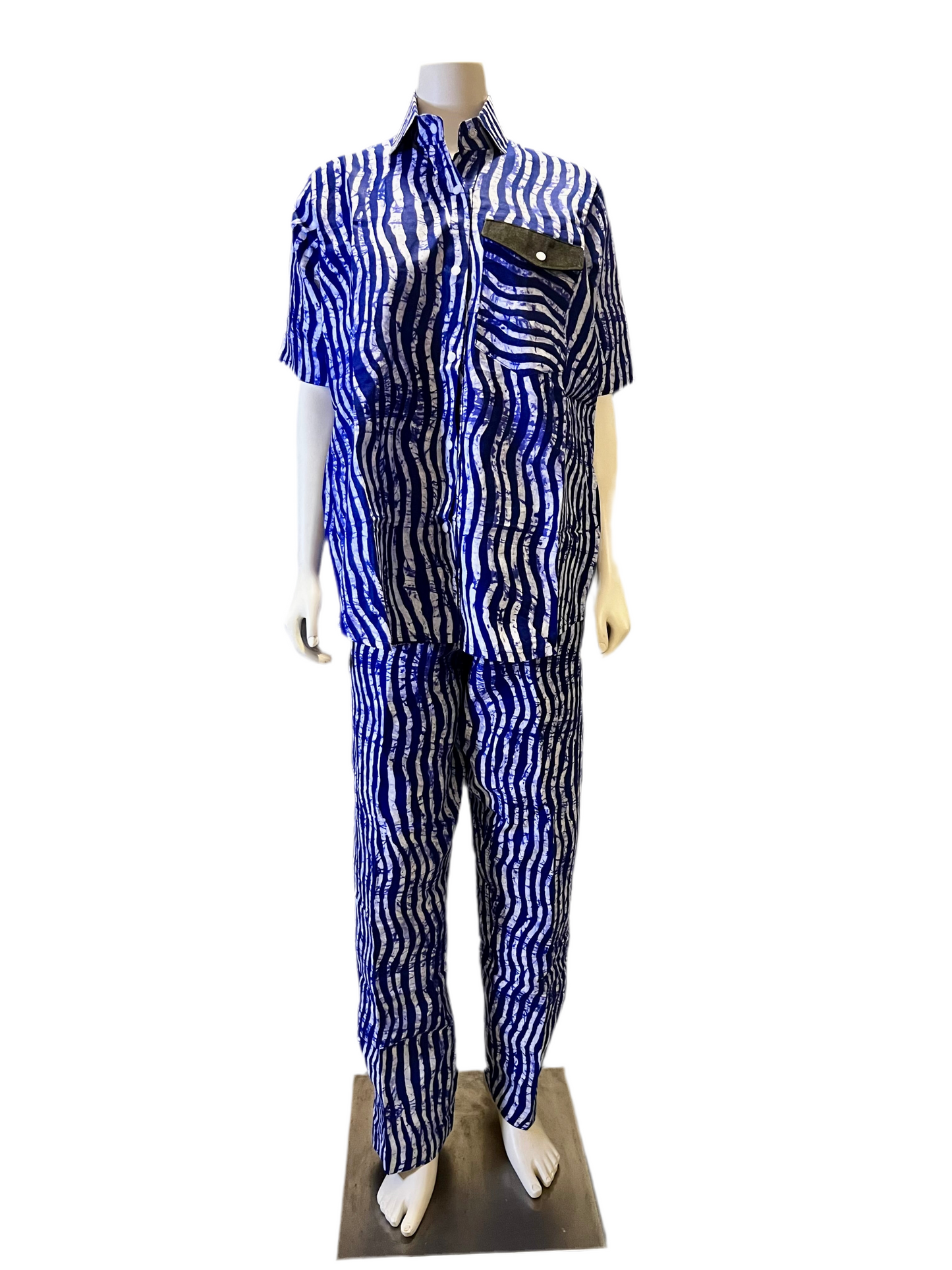 Afro Yenogua Striped Pant Set