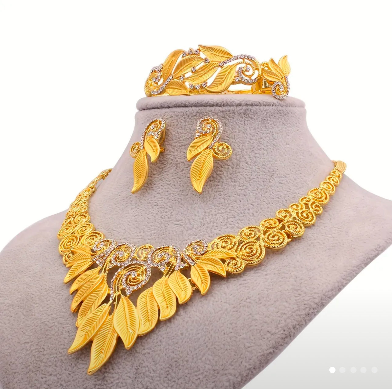 24K Gold Plated Jewelry Afro American Outfits
