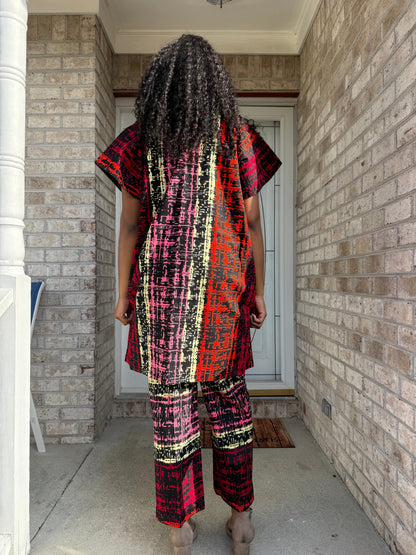 Modern African Ankara Wax Print Afro Evelyn 3p Women Pant Set Afro American Outfits