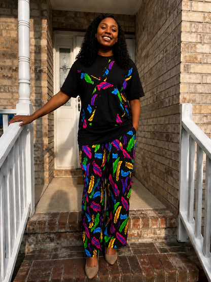 African Print Ankara T. Shirt Cargo 2p Set