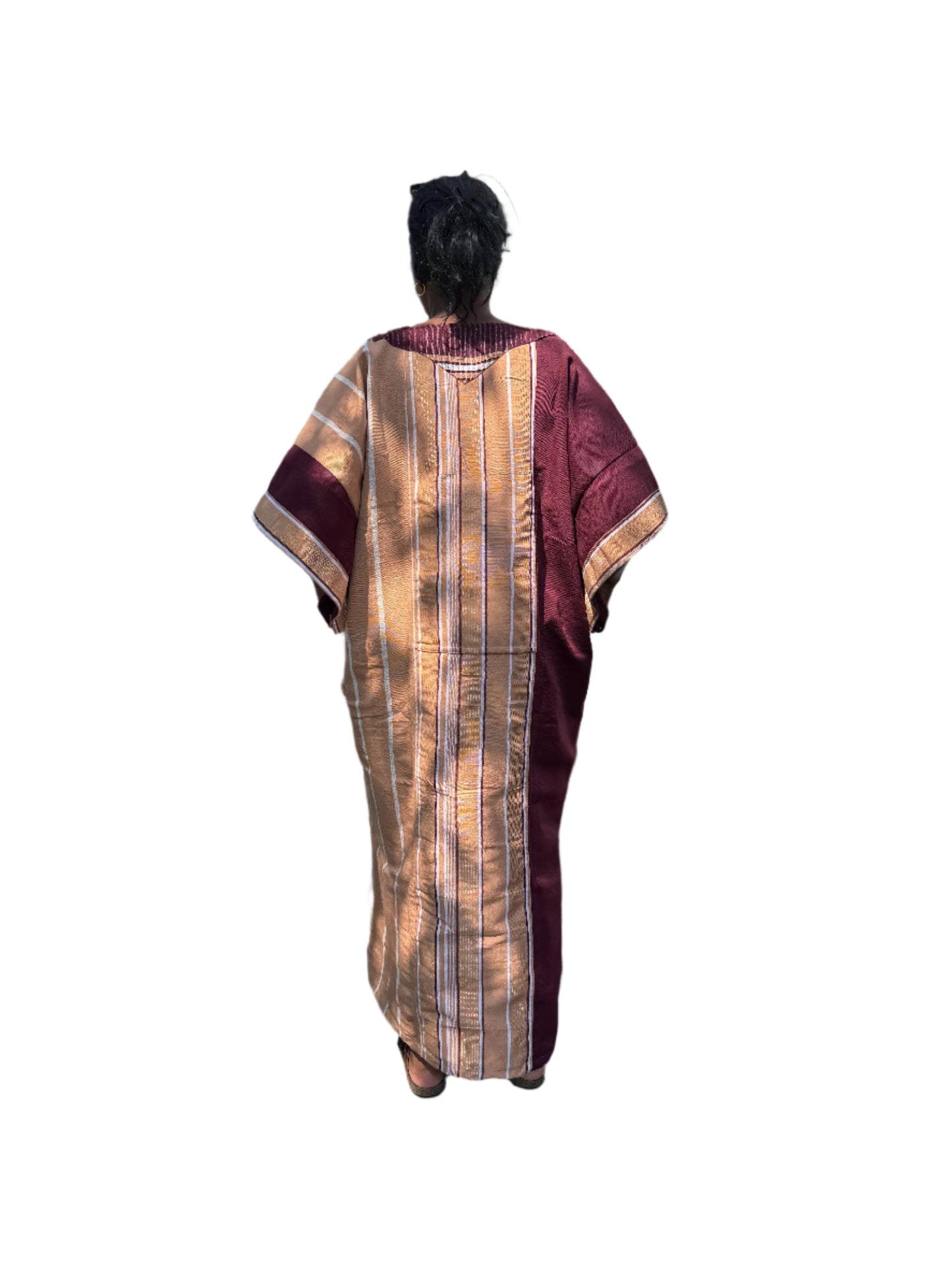 Special African Traditional Woven Aso-Oke/Kente Boubou Maxi Dress