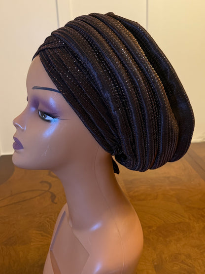 African glittering Step Patterned Turban