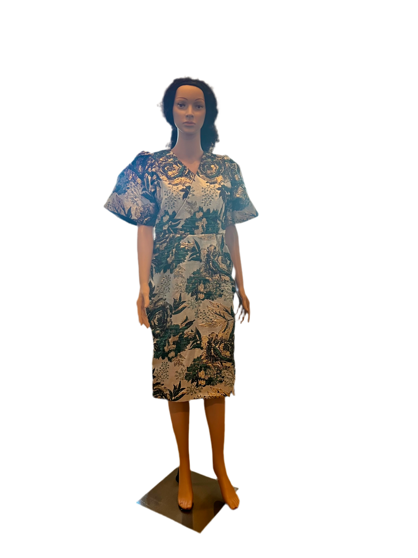 Afro Leah Damask Brocade Dress