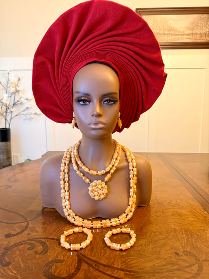 African Traditional Handmade Beads Bridal Set