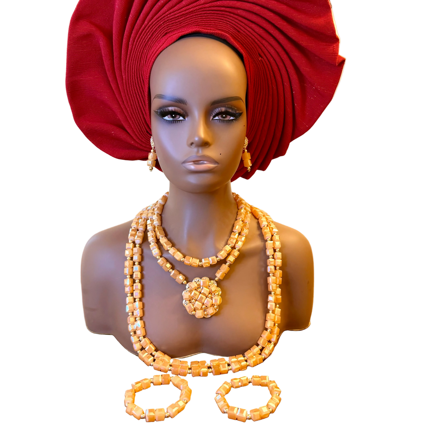 African Traditional Handmade Beads Bridal Set