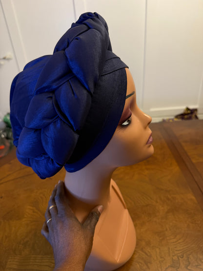 African Double Patterned Afro Abeke Turban/Hat/Cap