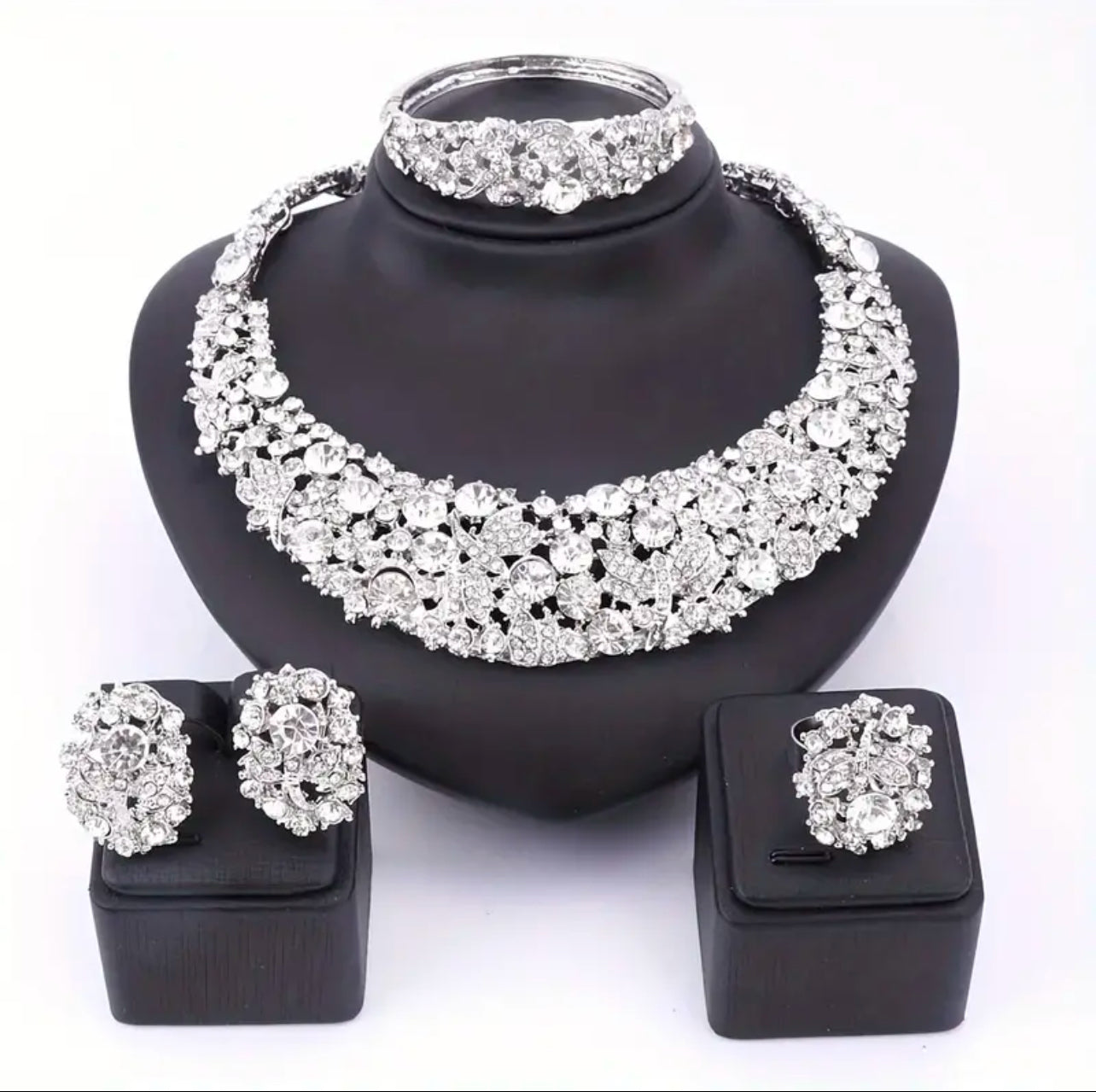 Butterfly Rhinestone Jewelry Set Afro American Outfits
