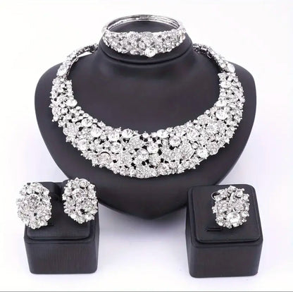 Butterfly Rhinestone Jewelry Set Afro American Outfits