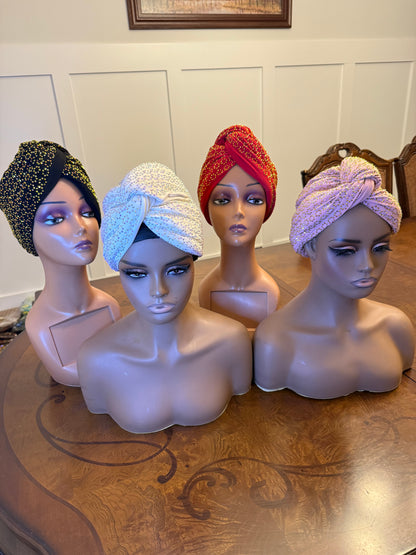 African Stoned Turban/Hat/Cap