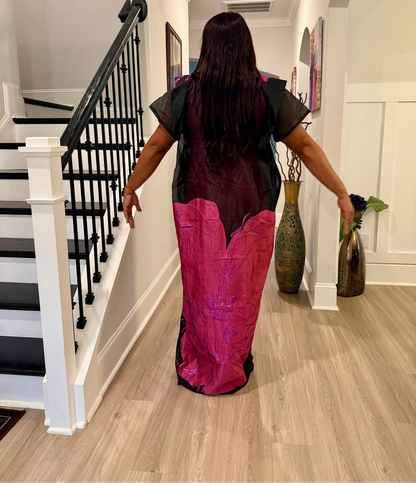 Luxury African Modern European Organza Brocade Bubu/Boubou Maxi Dress with Inner wear