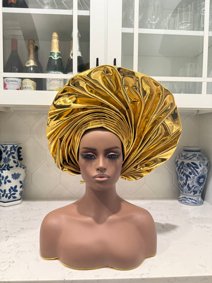 African Unique Liquid Metallic Auto Gele 1p