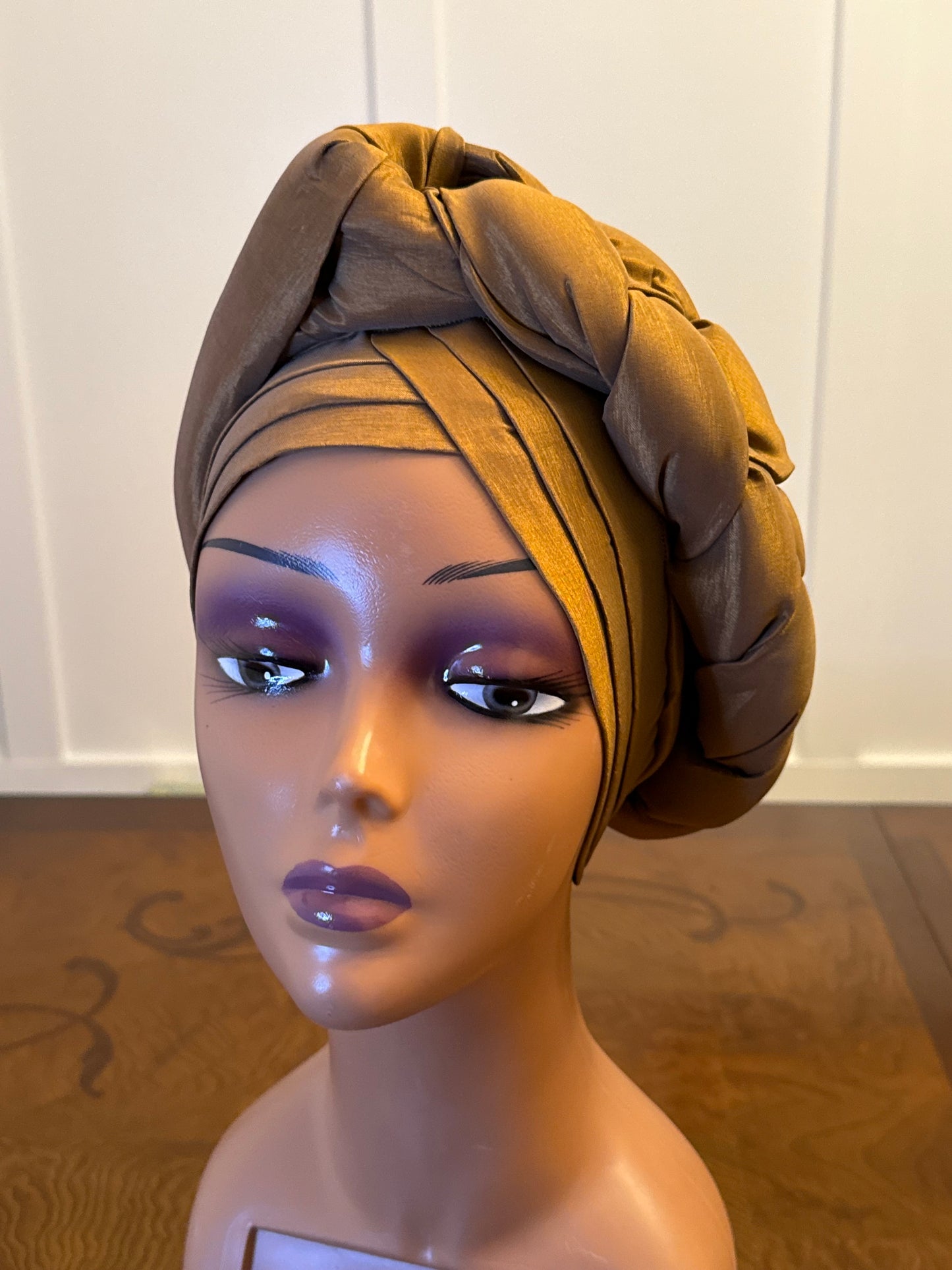 African Double Patterned Afro Abeke Turban/Hat/Cap