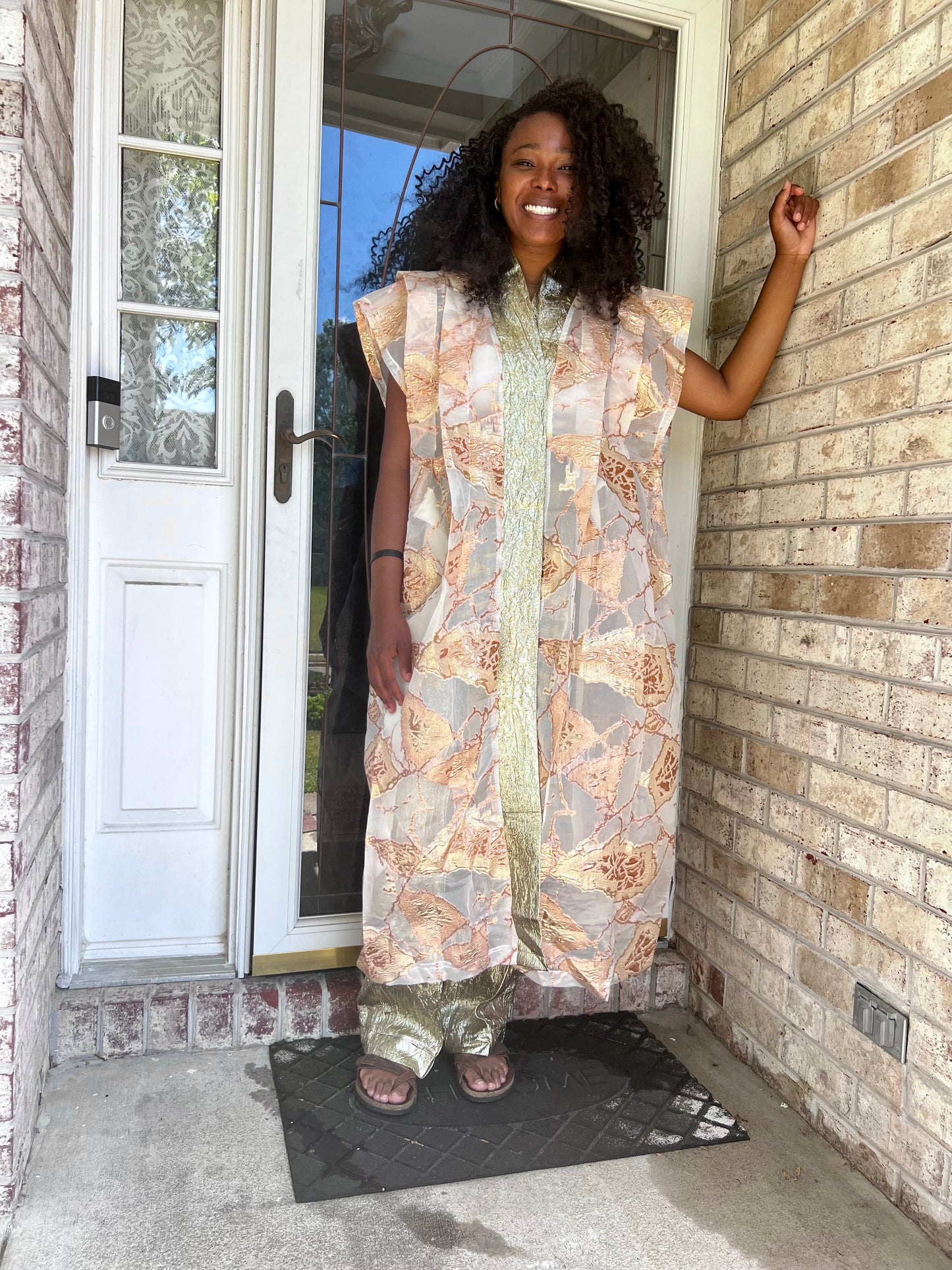 Afro Chic African Luxury Jacquard Brocade Beaded 2p Pant Set Afro American Outfits
