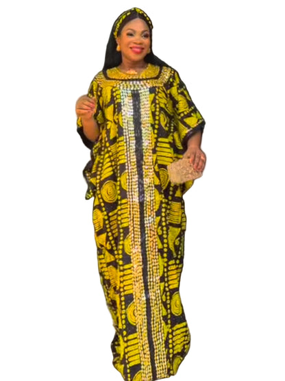 Beaded Ankara Boubou Plus