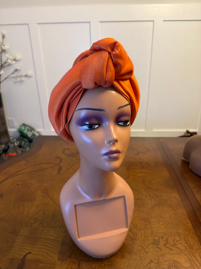 African 2 in 1p Twisted Front Turban/Hat/Cap
