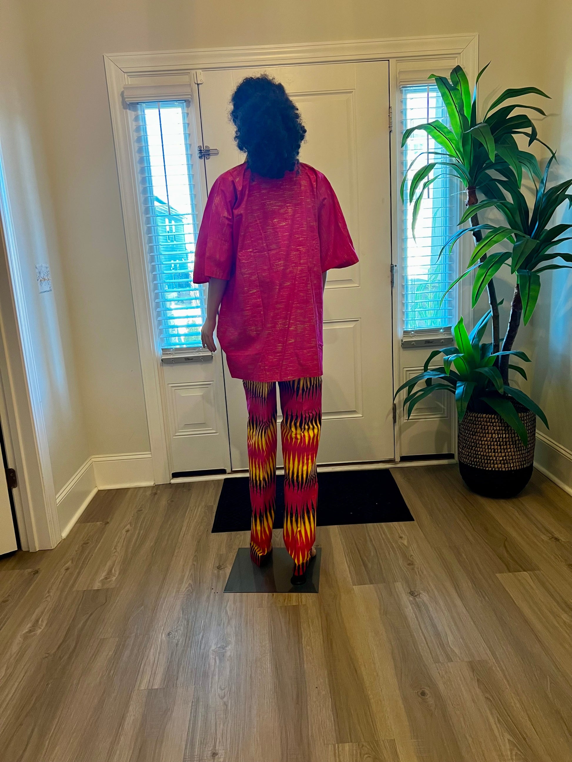 Afro Kente Gold Buga Pant Set Afro American Outfits