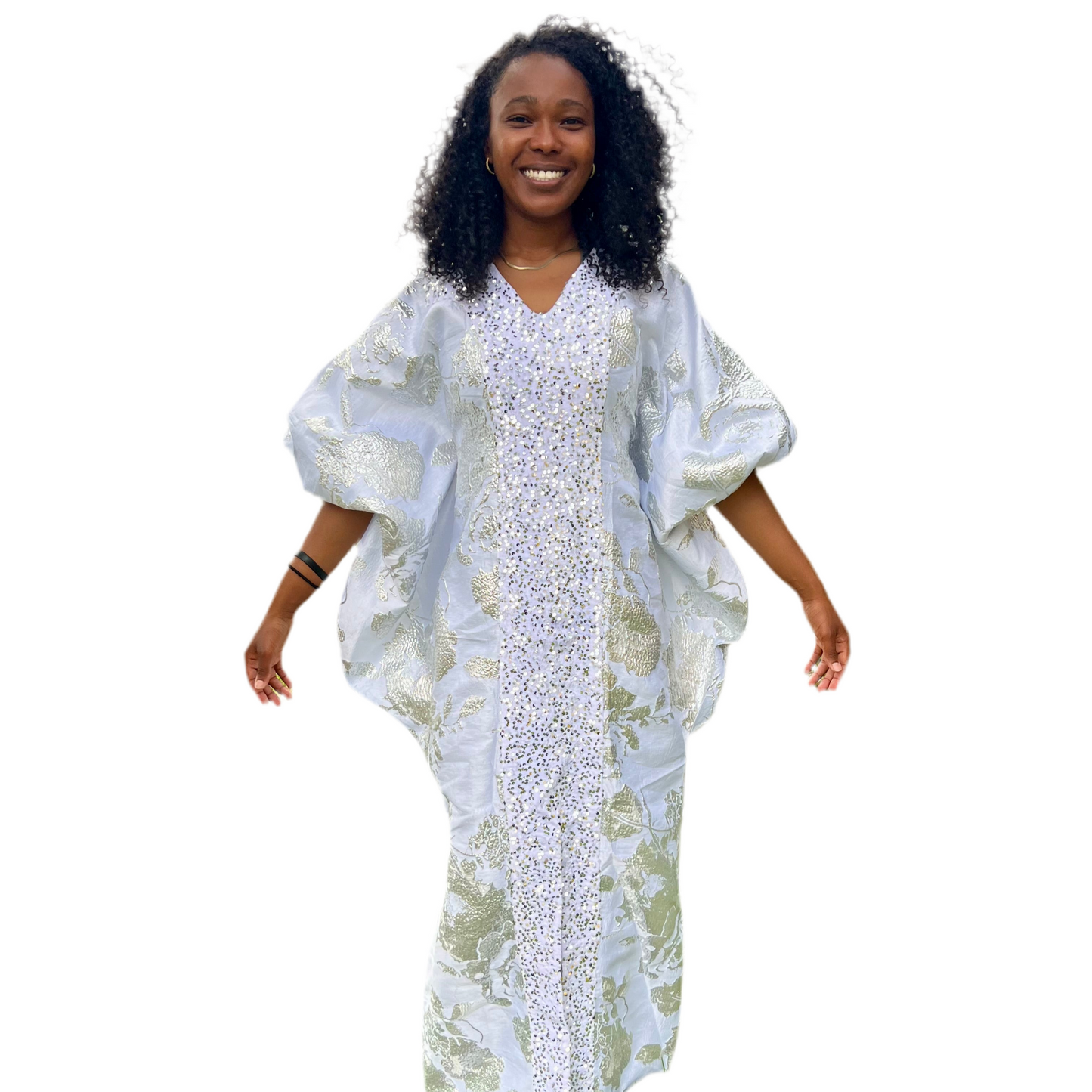 Luxury Afro Talia Damask Brocade Boubou Maxi Dress