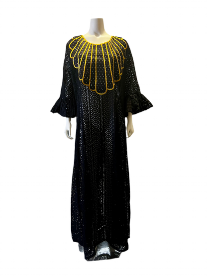 African Luxury Afro Embroidered Lace Boubou Dress Afro American Outfits