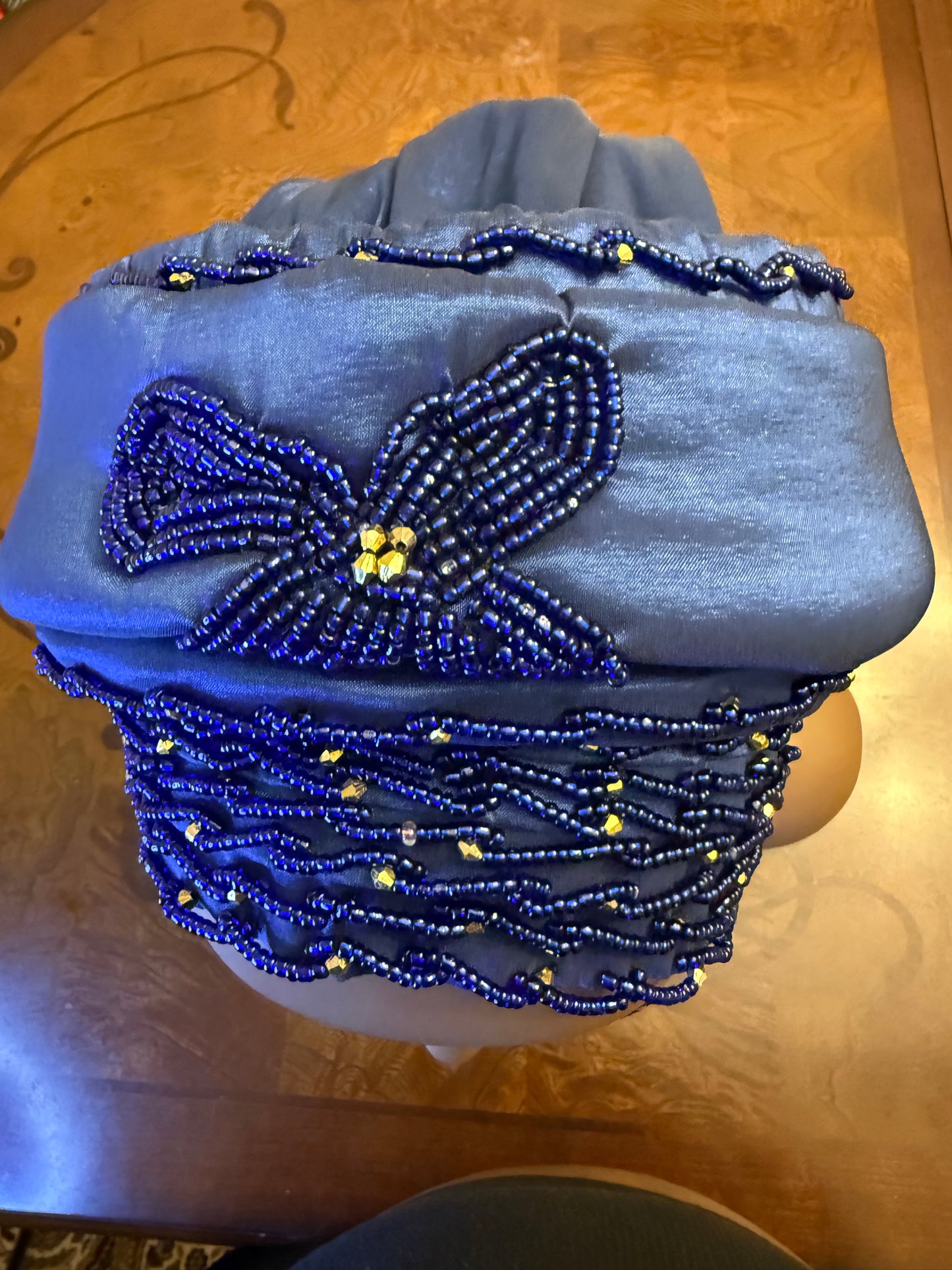 African 2/3 in 1p Hand Beaded luxury Turban