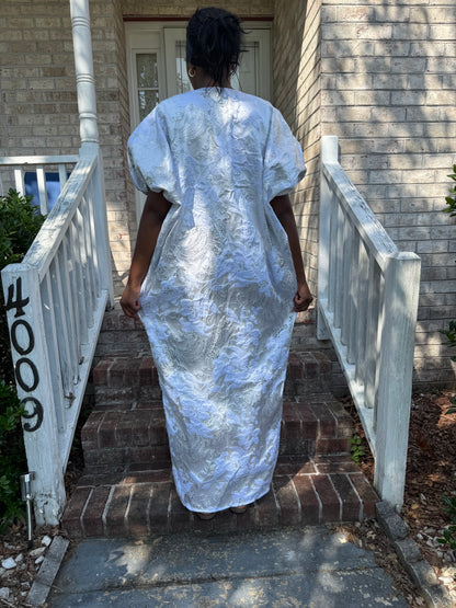 Luxury Afro Talia Damask Brocade Boubou Maxi Dress