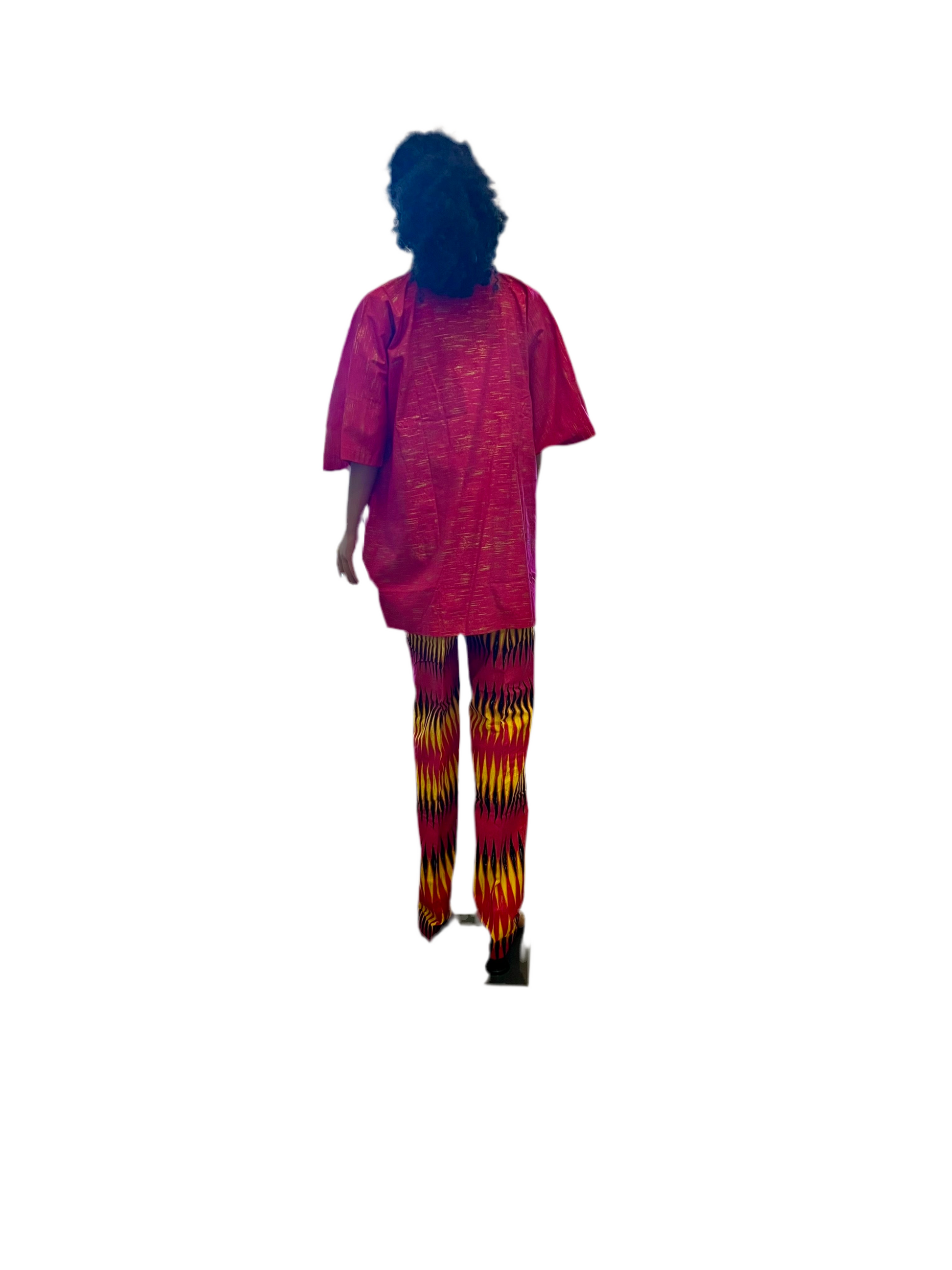 Afro Kente Gold Buga Pant Set Afro American Outfits