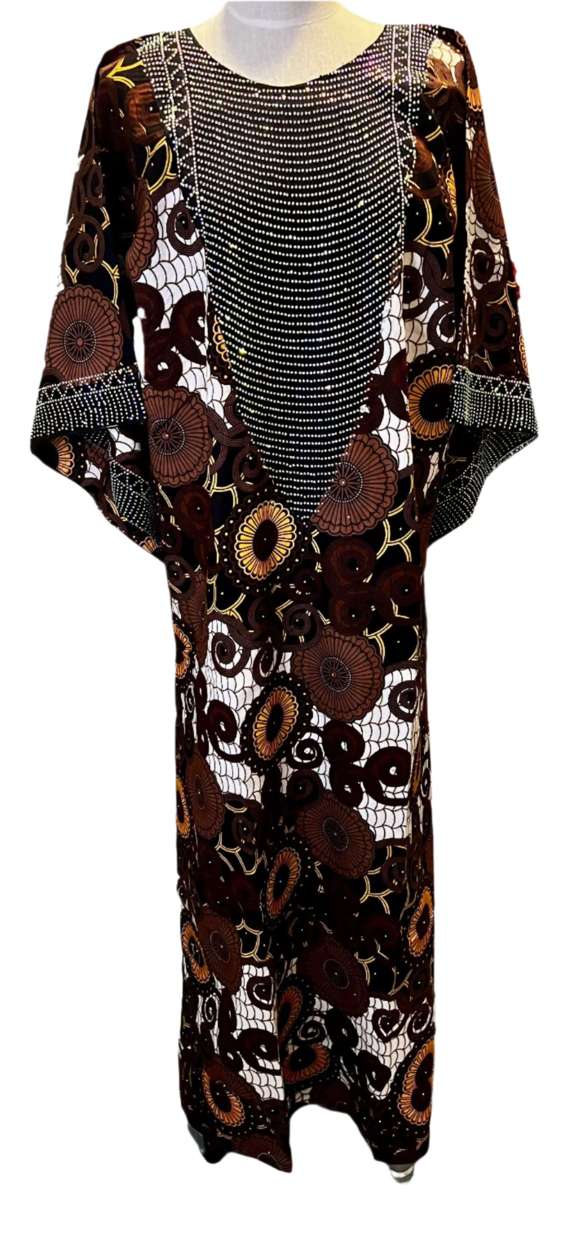 Ankara Kaftan with Stones Afro American Outfits