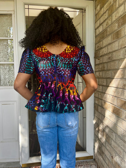 African Prints Ankara Fitted Tops/Blouse Afro American Outfits