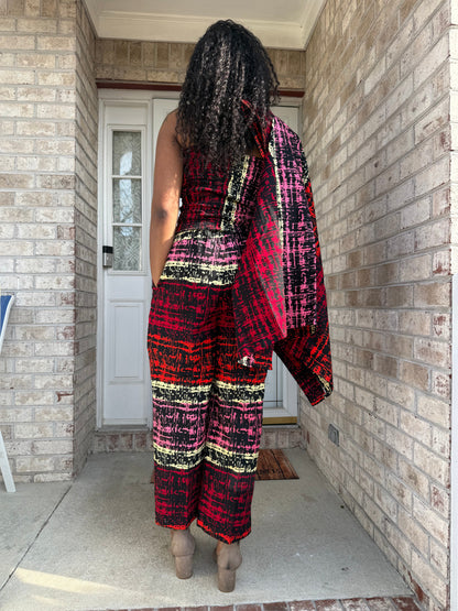 Modern African Ankara Wax Print Afro Evelyn 3p Women Pant Set Afro American Outfits
