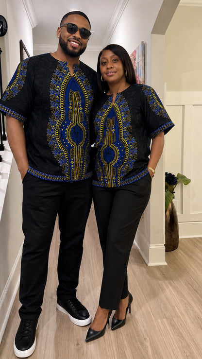 African Ethnic Print Men Dashiki Top