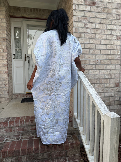 Luxury Afro Talia Damask Brocade Boubou Maxi Dress