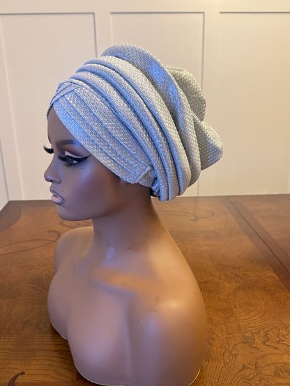 African glittering Step Patterned Turban