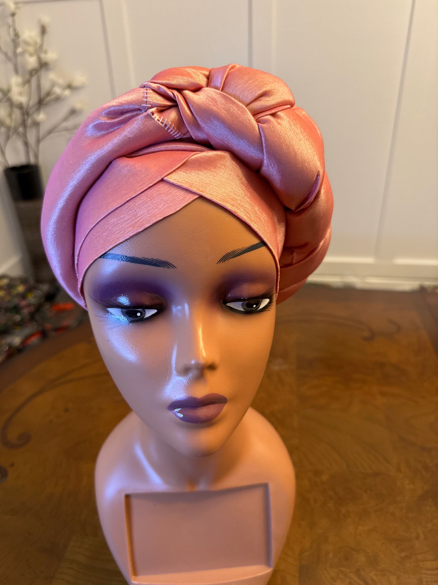 African Double Patterned Afro Abeke Turban/Hat/Cap