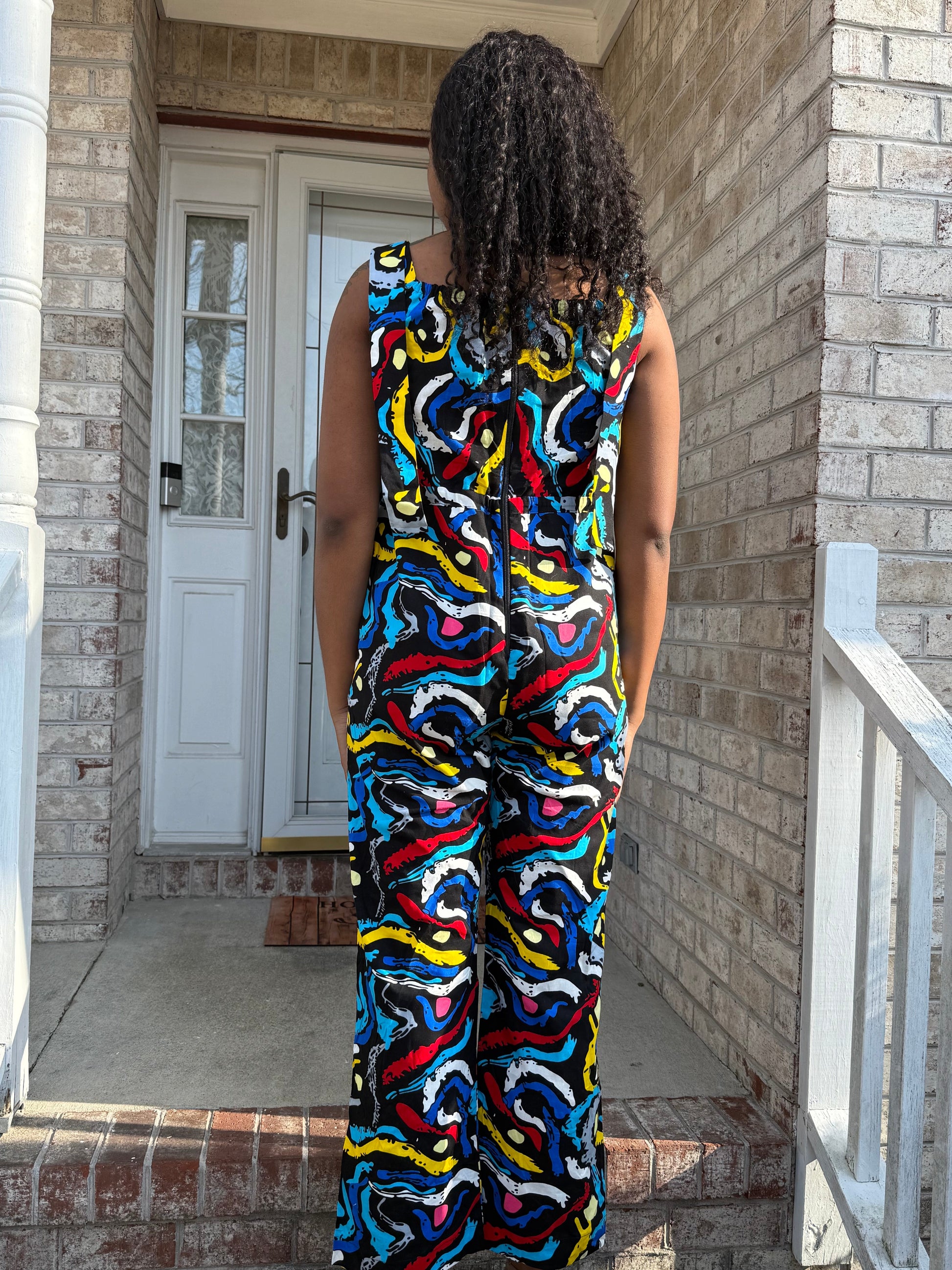 African Ankara Wax Print Afro Zina Jumpsuit Afro American Outfits