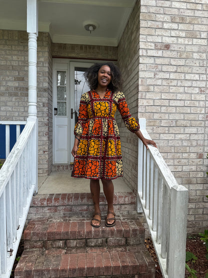 African Print Ankara Afro Tiara Dress Multicolored Dress