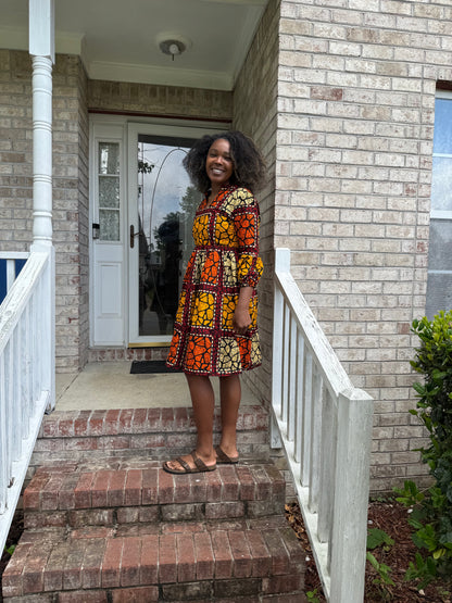 African Print Ankara Afro Tiara Dress Multicolored Dress